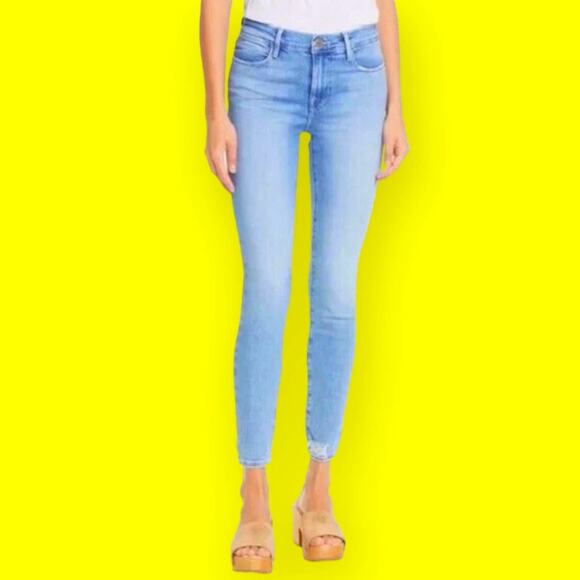 Frame Skinny Jeans in Blue | Size 27 - Picture 3 of 4